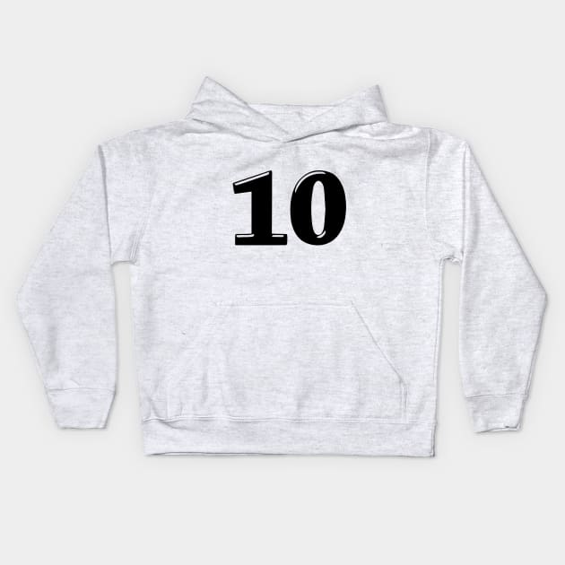 Number 10 in 3d font text style Kids Hoodie by Spinkly